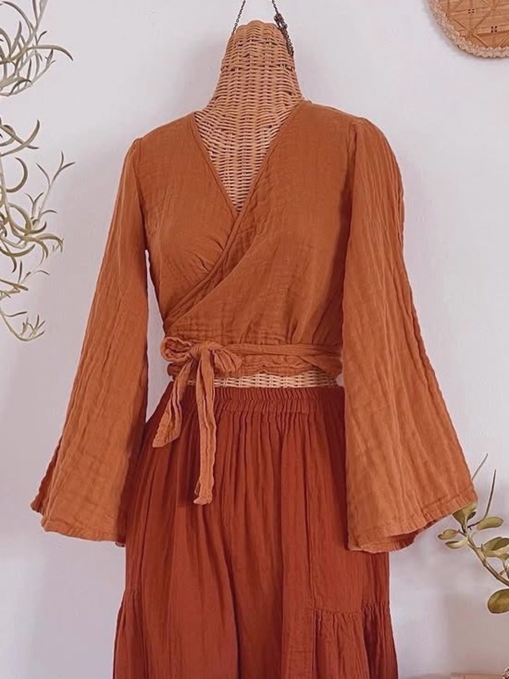 Handmade 100% Cotton Luna Wrap Top  (ethically made, hand dyed)